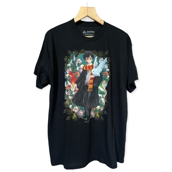 Harry Potter Black Graphic T-Shirt, Adult XL - Picture 1 of 6